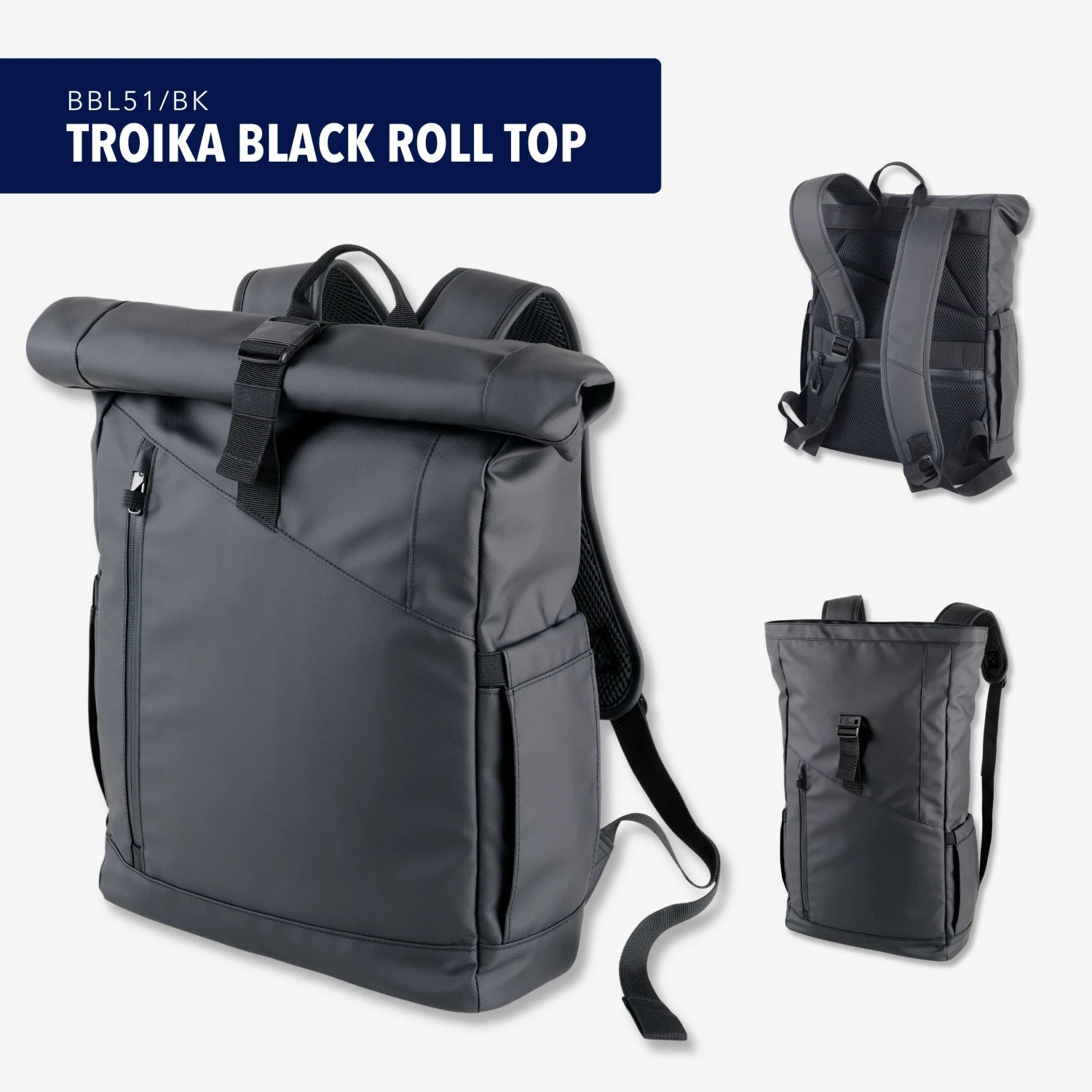 TROIKA BLACK ROLL TOP