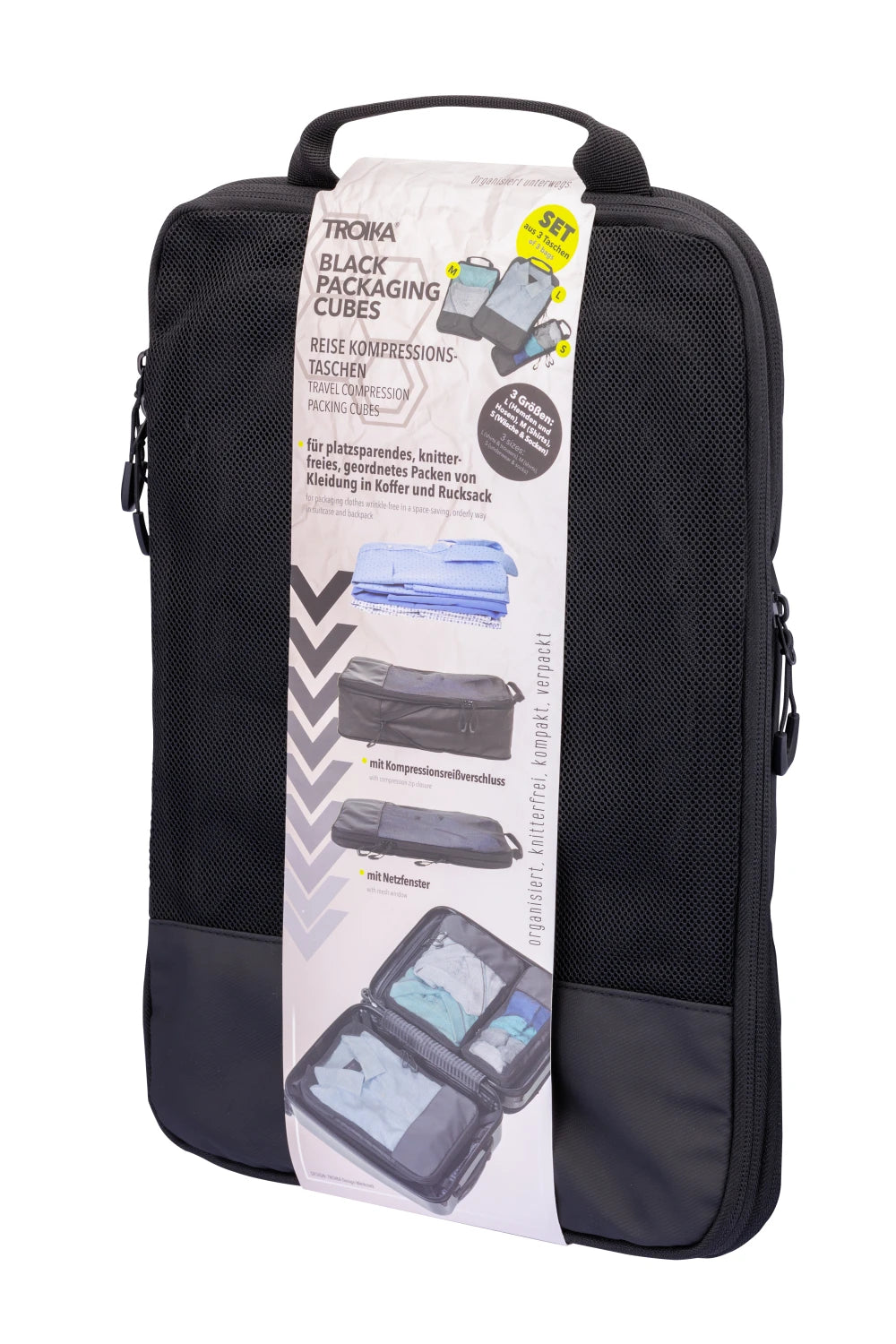 TROIKA BLACK PACKING CUBES