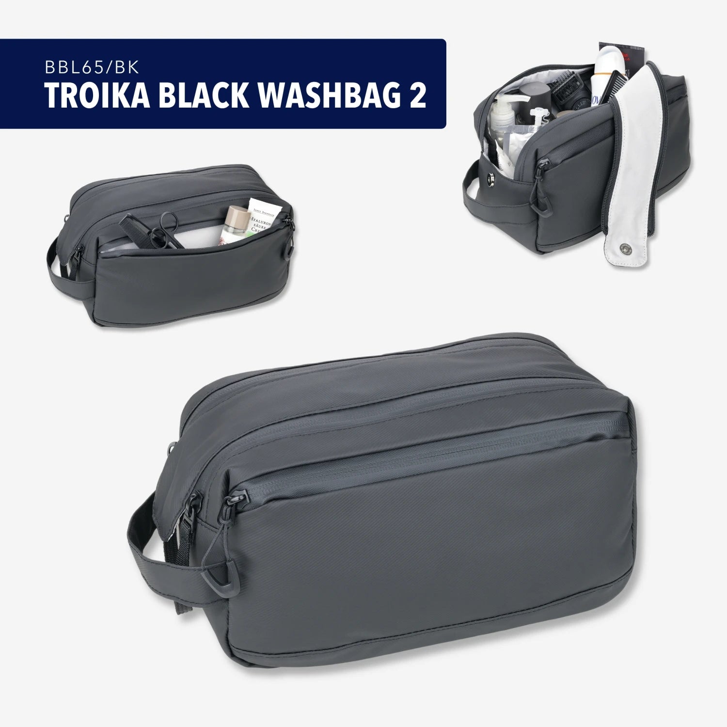 TROIKA BLACK WASHBAG 2