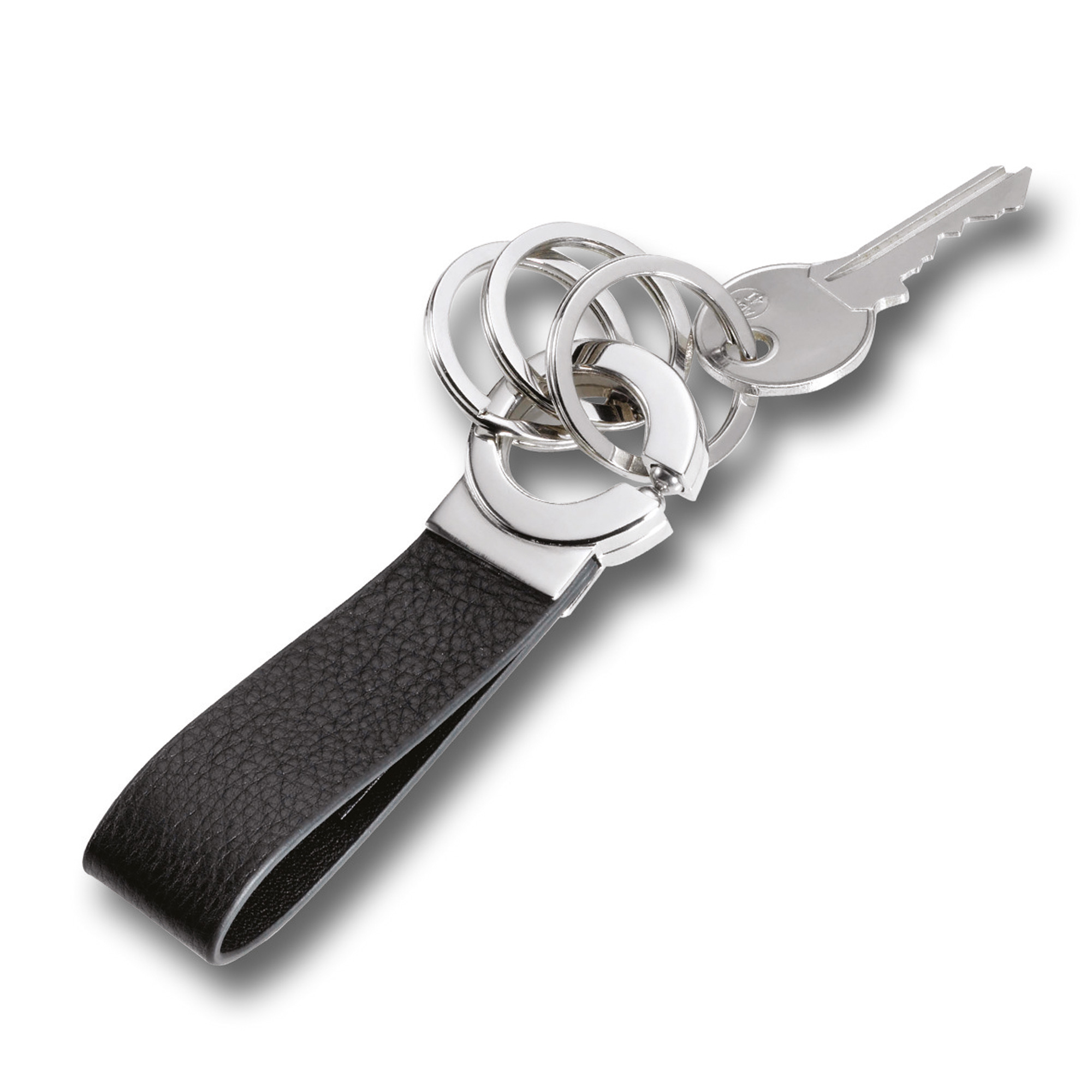 TROIKA Leder Schlüsselanhänger Multi Metall Klick-Verschluss KEY-CLICK 